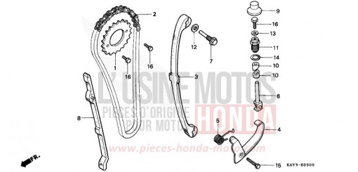 CAM CHAIN/TENSIONER NX125K de 1989